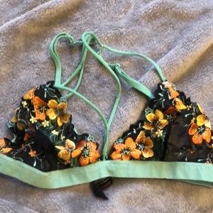 Out From Under Black flower bralette